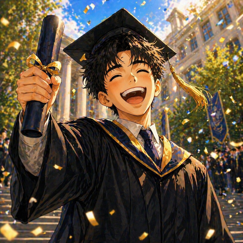 บัณฑิตยิ้มถือใบปริญญา